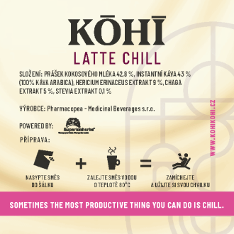 KOHI-LATTE káva - ADAPTOGEN COFFEE MIX WITH LION S MANE & CHAGA - 20 sáčků